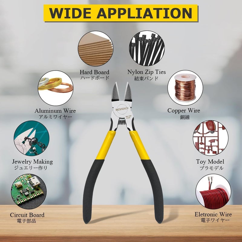 BOOSDEN Wire Cutter 6.5 inch Side Cutters Spring Loaded Wire Cutters for Crafting Flush Cutter Ultra Sharp for Jewelry Making Flush Cut Pliers Dikes Wire Cutters Floral Wire Cutter Snips - Image 4